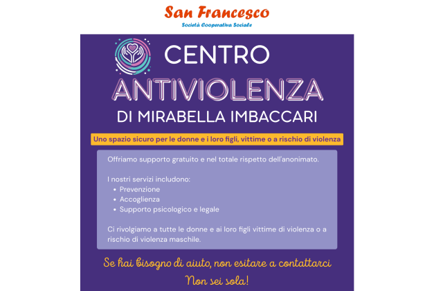 Un Centro "Antiviolenza" a Mirabella Imbaccari. E' gestito dalla Coop. sociale "San Francesco"
